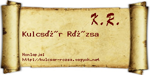 Kulcsár Rózsa névjegykártya