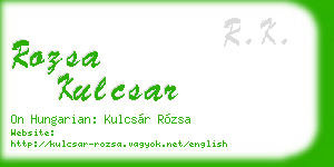 rozsa kulcsar business card